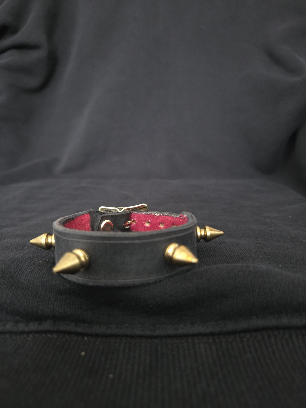 Spiked punk leather bracelet.