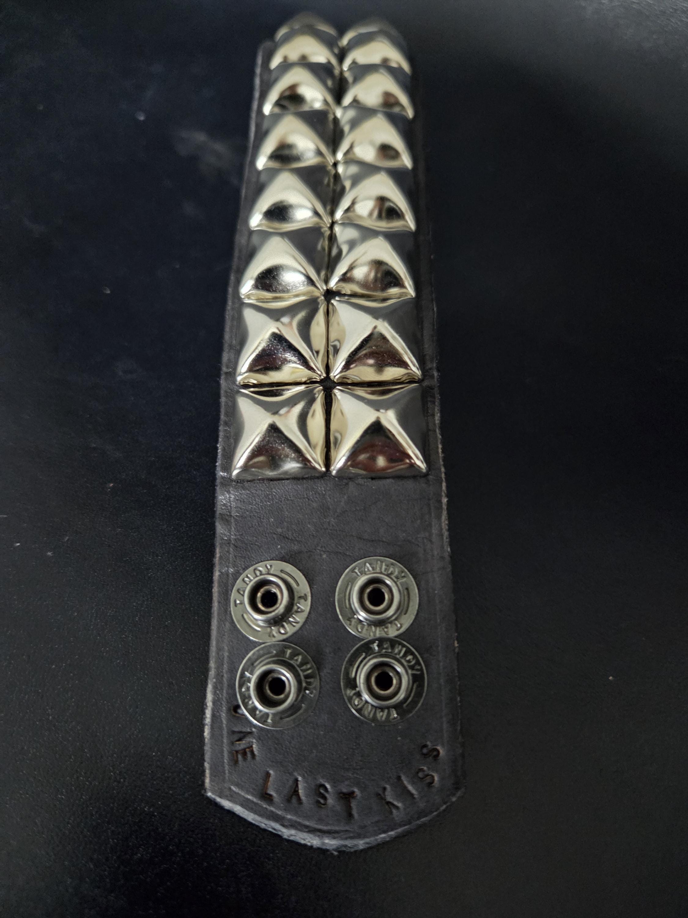 Punk, leather studded wrist cuff.