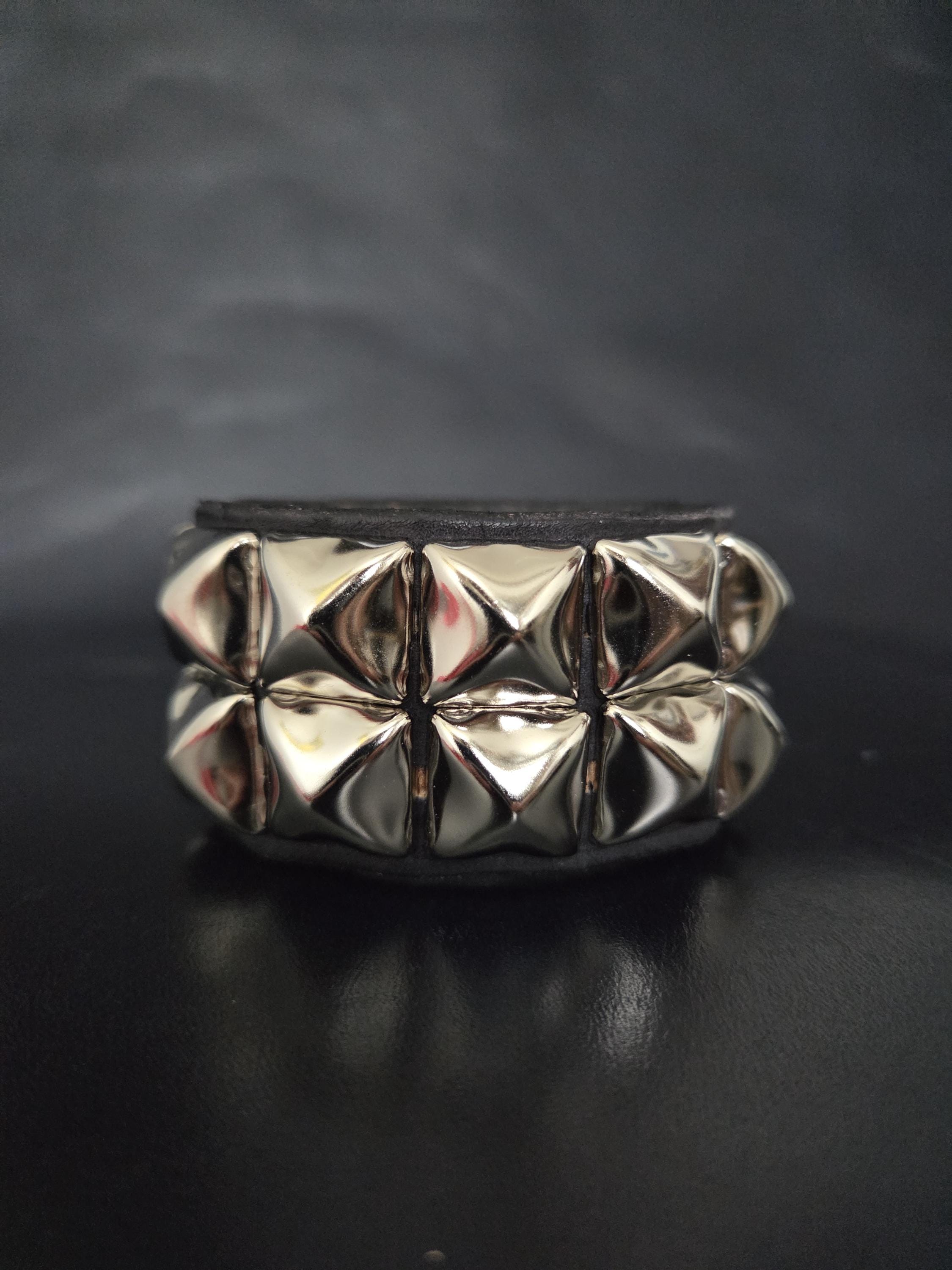 Punk, leather studded wrist cuff.