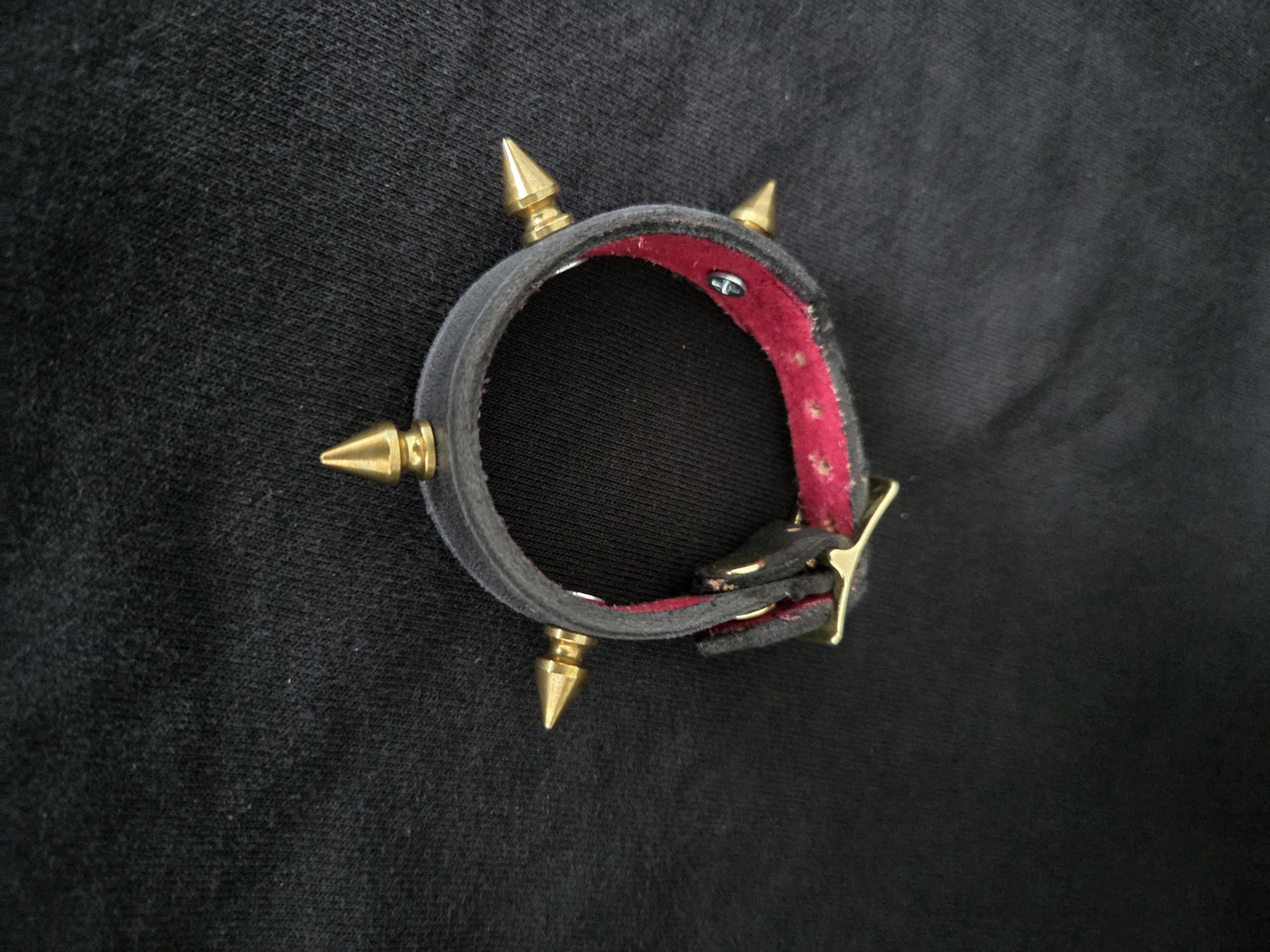 Spiked punk leather bracelet.