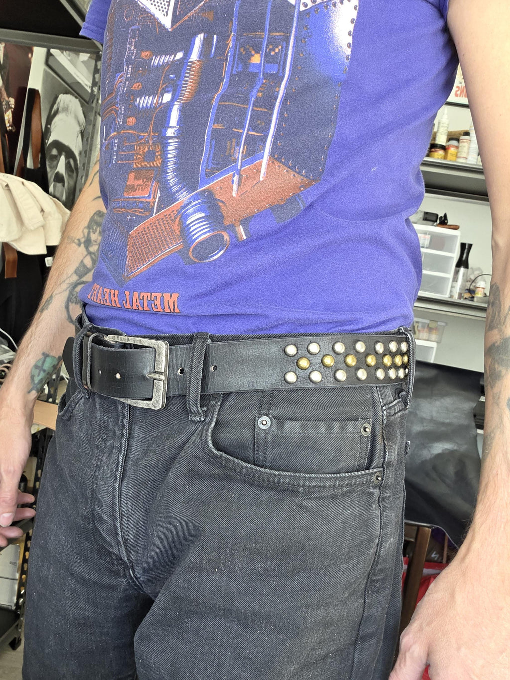 The "Angela" studded leather belt.