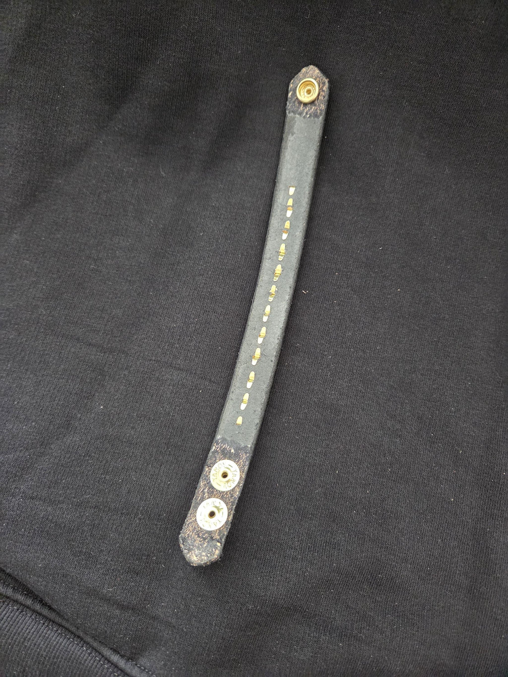 Studded leather punk bracelet.