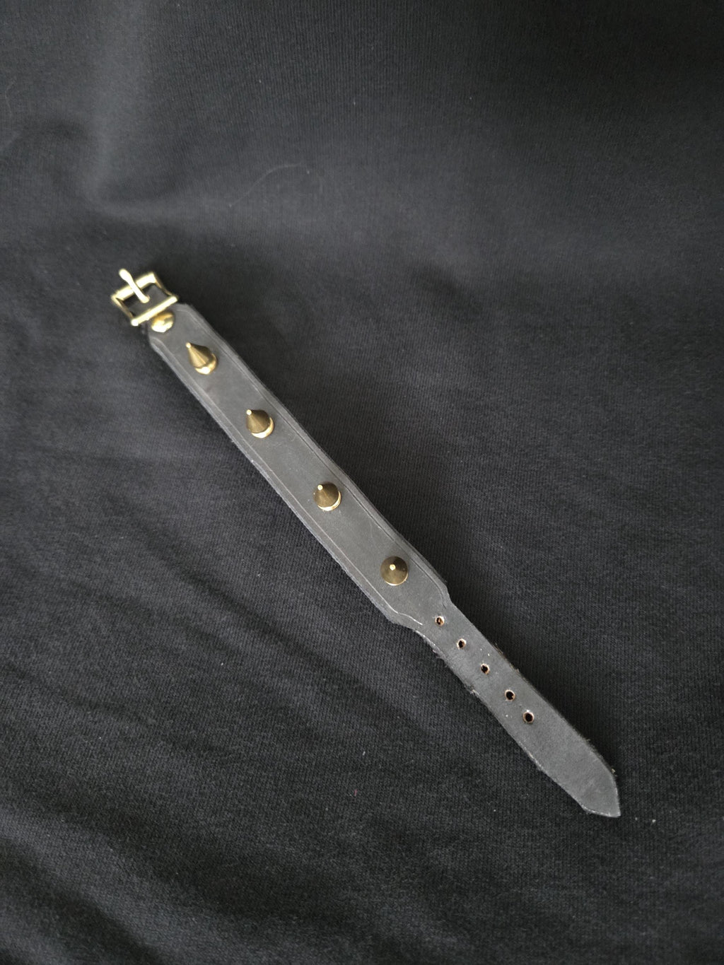 Spiked punk leather bracelet.