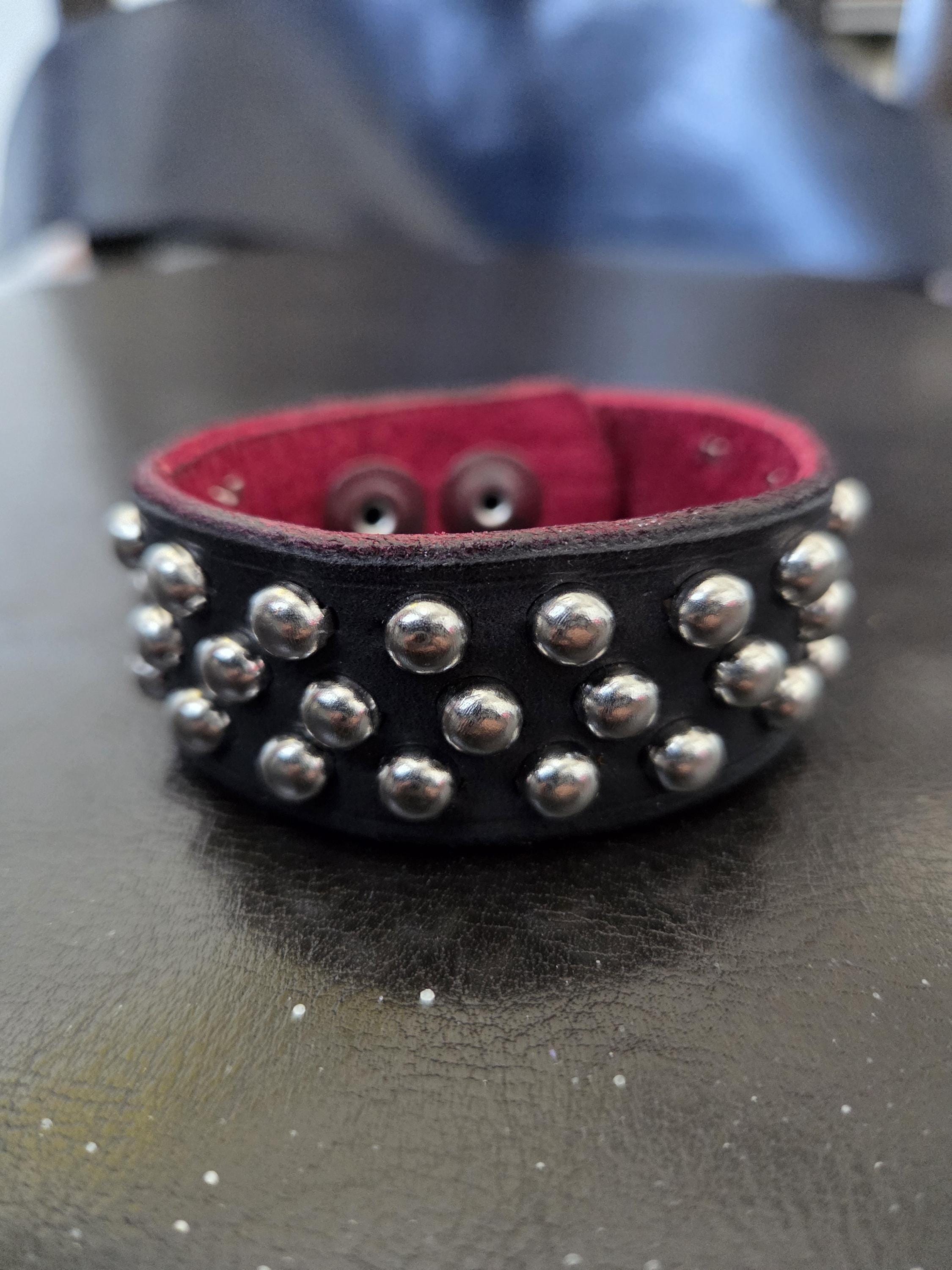 Punk wrist cuff studded bracelet.