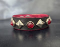 Studded leather punk bracelet.
